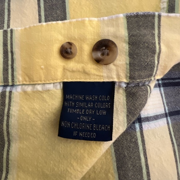 Enro Yellow Plaid Short Sleeve Button Down Shirt Size XL - Picture 4 of 4